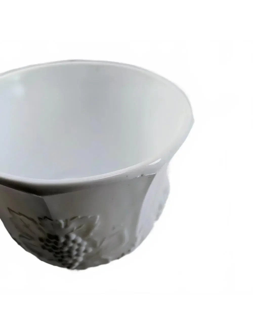 Indiana Milk Glass Harvest Grape Large Pedestal Compote/Planter 6.5
